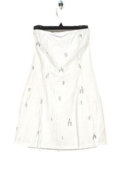 Angel Biba Astrid Mini Dress White Strapless Rhinestone Beaded NWT XL